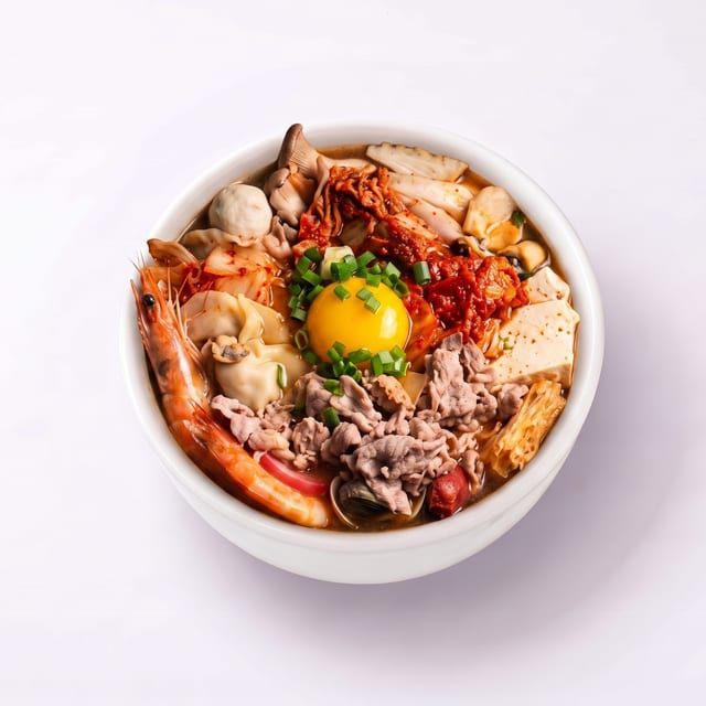 Kimchi Dumpling Hot Soup.